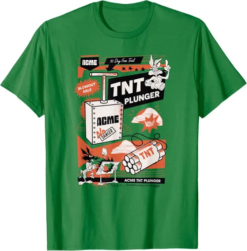 Vista 4 de Looney Tunes Wile E. Coyote - Camiseta de émbolo TNT, Blanco, S
