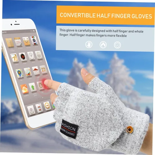 Vista 4 de LIOOBO Guantes calefactados por USB: guantes de escritura suaves para tejer, guantes de calentamiento de invierno, calentadores de mano