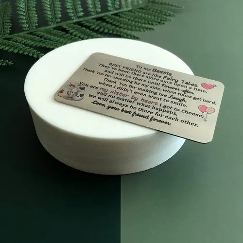 Vista 3 de Tarjeta de felicitación de cumpleaños con texto en inglés "True Friendship appreciate", regalos de despedida de graduación, regalo personalizado