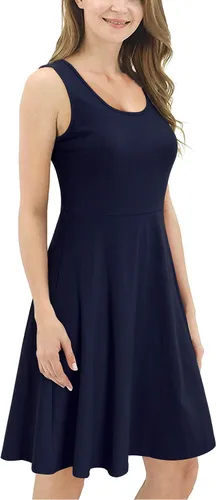 Vista 3 de Styleword, vestido casual, de verano, sin mangas, para mujer, con algodón