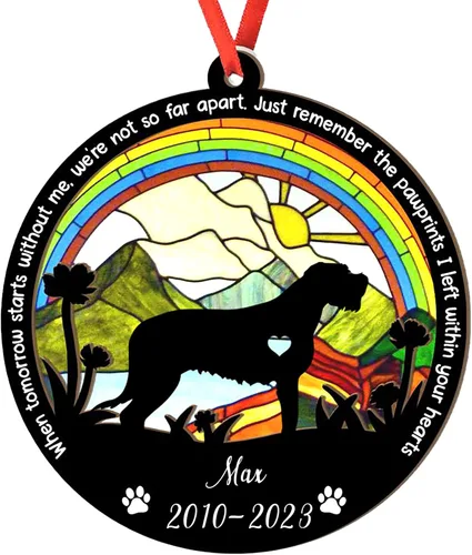 Vista 88 de Adorno personalizado para atrapasoles de sabueso afgano, adorno de Navidad de sabueso afgano, regalo para perro amante, sabueso afgano conmemorativo
