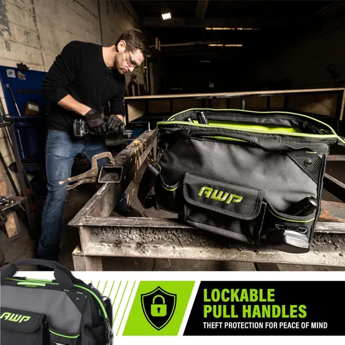 Vista 28 de Bolsas de herramientas AWP, bolsa de herramientas premium, negra, bolsa de herramientas duradera, para profesionales y contratistas