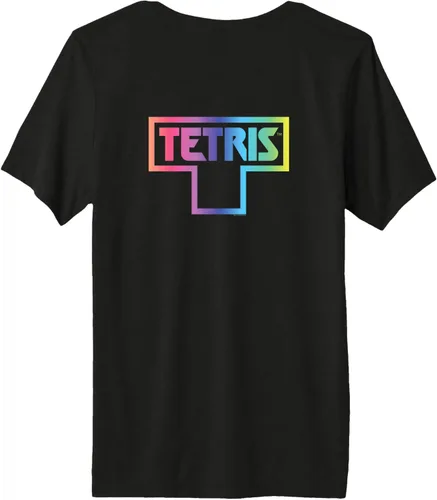 Vista 7 de Tetris Camiseta Premium Color Fade Logo, Negro