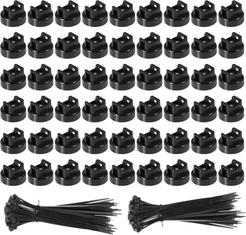 Vista 13 de Soportes magnéticos para bridas de cables, 15 imanes con 50 bridas para cables, soporte de cables magnéticos multiusos para gestión de cables, bases
