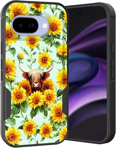 Vista 163 de Funda para Pixel 6A, Híbrida de Doble Capa de Servicio Pesado Resistente a Prueba de Golpes PC Duro + Funda Protectora de Silicona Suave para Google