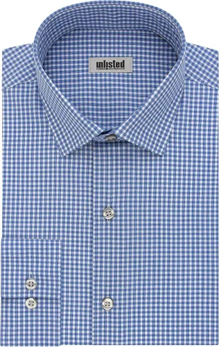 Vista 3 de Kenneth Cole Mens Dress Shirt Slim Fit Checks and Stripes Patterned