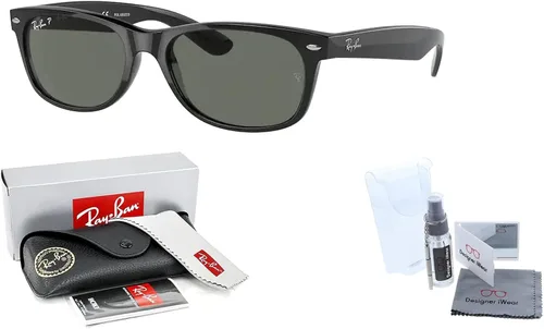Vista 2 de Ray-Ban RB2132 NEW WAYFARER - Gafas de sol para hombres y mujeres + paquete con kit de cuidado de gafas de cortesía de diseñador iWear