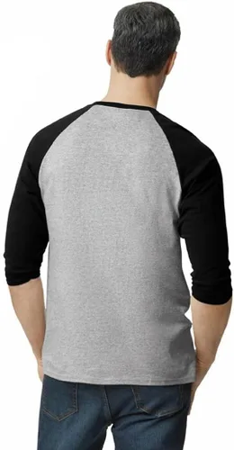Vista 3 de Gildan Camiseta raglán 34 de algodón pesado para adultos, estilo G5700, paquete de 2