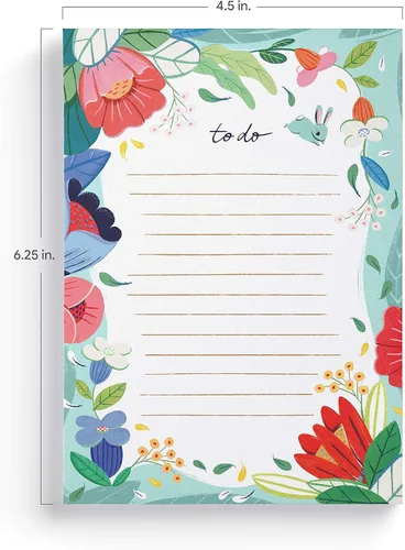 Vista 2 de Bloc de notas de lista de tareas (juego de 3) Bloc de notas de notas florales de Ana Sanfelippo