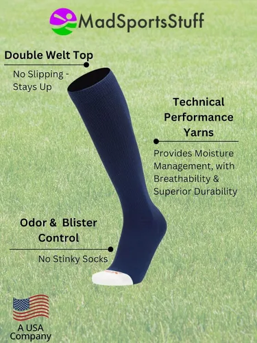 Vista 3 de MadSportsStuff - Calcetines de béisbol para niños, niñas, hombres o mujeres, tallas para jóvenes y adultos