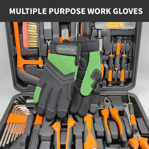 Vista 7 de Guantes de jardinería a prueba de espinas y resistentes a pinchazos con agarre, guante de jardín para mujer, regalos de cuero para trabajo