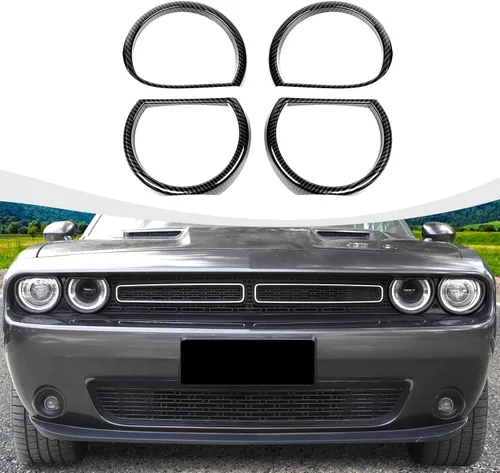 Vista 11 de RAZPOY Cubierta de lámpara de faro delantero para accesorios Challenger, cubierta de biseles de faros delanteros, decoración de luz exterior