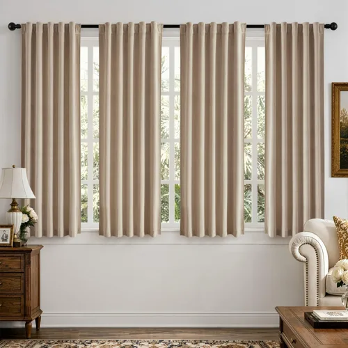 Vista 18 de MIULEE Navy Blue Velvet Curtains 4 Panels Set Back Tab 40 x 96 Inch Long Azul marino