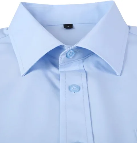 Vista 103 de corfty Camisa de vestir de manga larga para hombre, ajuste regular, elástica, sin arrugas, casual, con botones