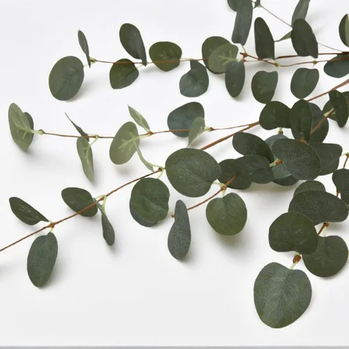 Vista 6 de 6 piezas tallos de eucalipto de 27", tallos de follaje, spray de hojas de eucalipto en verde, plantas de plástico de seda, plantas artificiales