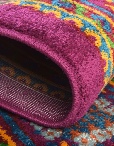 Vista 5 de Unique Loom Colección Calypso - Alfombra Trinidad (rectangular, 2 x 3 pies, fucsia/verde)