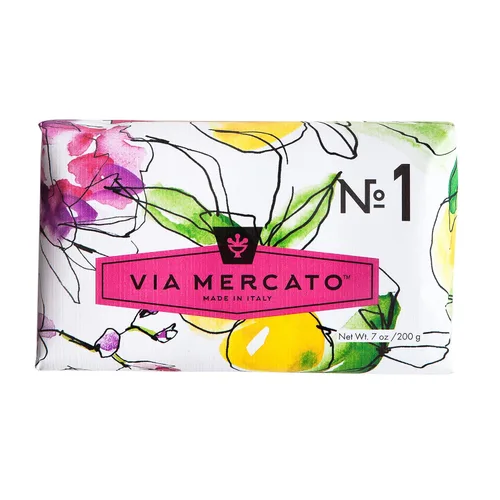 Vista 11 de Via Mercato Barra de jabón italiana (7.05 oz), n.º 2 - Té verde y almizcle blanco