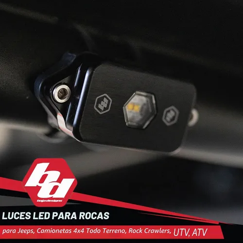 Vista 7 de Kit de luz LED para roca Baja Designs - 4 piezas. LED con arnés de cableado (blanco)