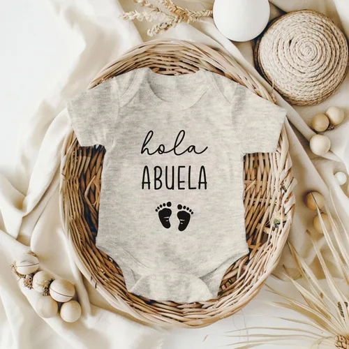 Vista 3 de Pineapple Pancake Kids Hola Abuela - Body infantil con anuncio de embarazo para abuela española