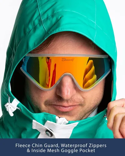 Vista 3 de Shinesty Traje de esquí de una pieza ligeramente ajustado para invierno, impermeable, cálido, aislante, para hombre