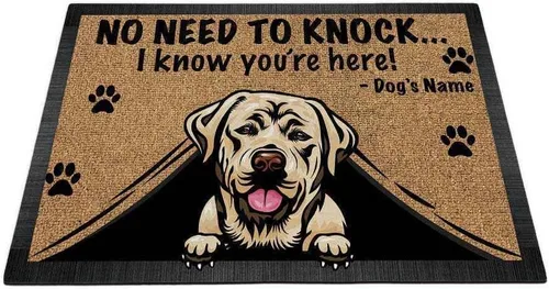 Vista 10 de Felpudo personalizado Peeking Dog English Bulldog No Need to Knock I Konw You're Here 23.6 x 15.7 pulgadas Bulldog-1 Inglés
