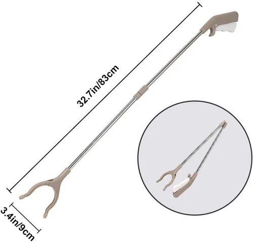 Vista 2 de Herramienta de agarre plegable de 32.7/39 pulgadas, extensor de brazo extra largo para embarazadas y ancianas discapacitadas, herramientas