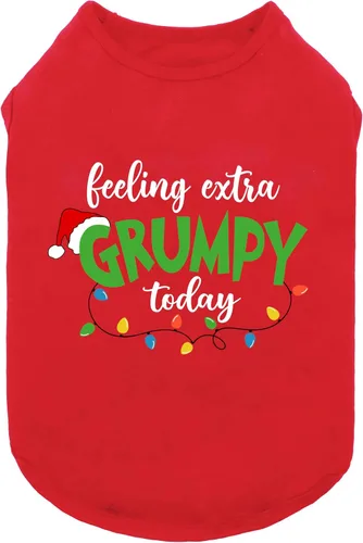 Vista 24 de Fitwarm Barkin' Around the Christmas Tree - Camisa para perro, ropa navideña para perros pequeños, niños y niñas, camiseta sin mangas festiva