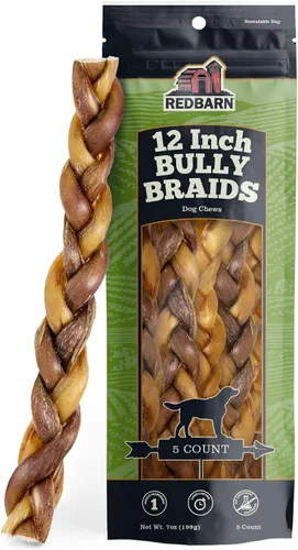 Vista 16 de Redbarn Palos de Bully Trenzados de 5 pulgadas Golosinas para Perros, masticable de 5 pulgadas, caja de 30