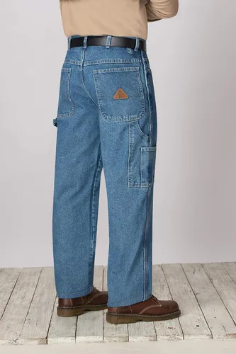 Vista 3 de Bulwark - Dungaree de mezclilla prelavado para hombre, resistente al fuego, 14.75 onzas