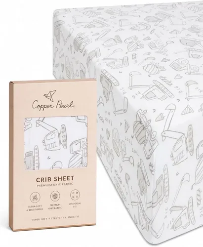 Vista 77 de Copper Pearl: Sábanas de punto prémium para cuna de bebé para niños y niñas, transpirables y suaves, sábanas ajustables para colchones estándar