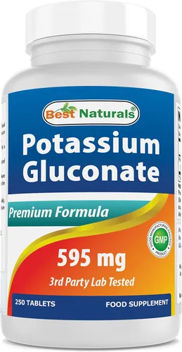 Vista 9 de Best Naturals Gluconato de potasio 595 mg 250 tabletas (250 unidades (paquete de 2))