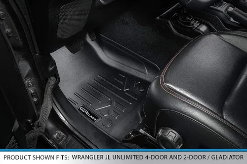 Vista 2 de SMARTLINER Juego de tapetes de piso de ajuste personalizado de 2 filas compatibles con Jeep Gladiator 2020-2025