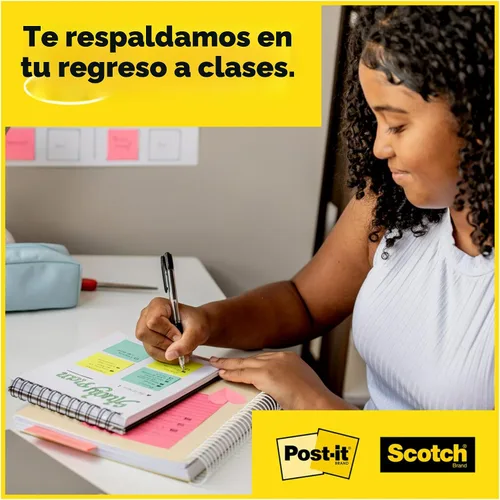 Vista 10 de Post-it Notas Súper Adhesivas Paquete de Valor, 24 Bloques, Conveniente Estuche de Transporte y Almacenamiento de Autobús Escolar, 2X el Poder