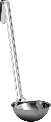 Vista 13 de Cucharón de sopa súper resistente y ergonómico de 1 onza, 1 paquete. Cucharones de acero inoxidable con asas largas. Los mejores accesorios
