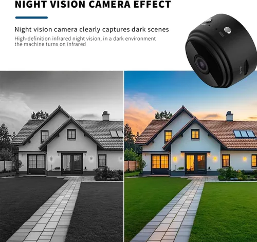 Vista 6 de Cámara oculta espía 1080P WiFi Mini seguridad inalámbrica para el hogar Negro