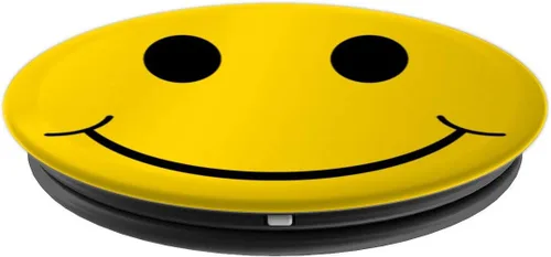 Vista 4 de Retro Classic 70's Yellow Smiley Emoji Happy Face - PopSockets Grip and Stand for Phones and Tablets