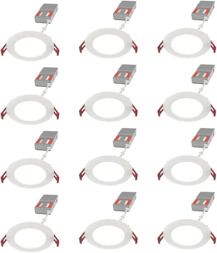 Vista 12 de Juno Luces LED Empotradas de 4 Pulgadas Redondas con Deflector de Oblea Downlight, Temperatura de Color Blanco Conmutable 5 en 1, Brillo Ajustable