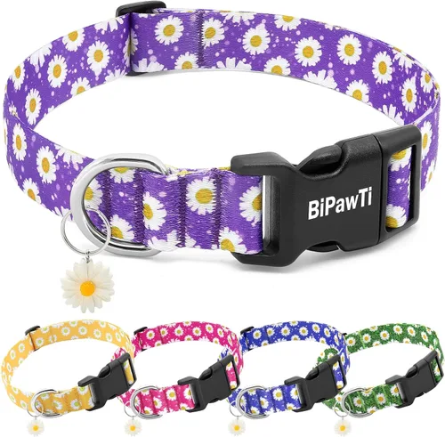 Vista 9 de Collares florales para perros grandes, collares suaves y lindos para perros y niñas, collar de flores bonitas con dijes de margaritas, regalo