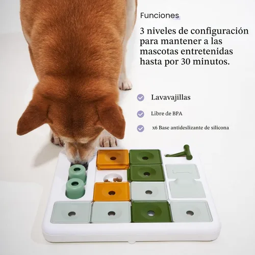 Vista 4 de Barkwhiz Juguete Rompecabezas para Perros de 3 Niveles, Estimulación Mental para el Aburrimiento y Perros Inteligentes, Rompecabezas de Golosinas