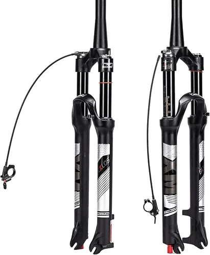 Vista 12 de BUCKLOS Horquilla MTB de Suspensión de Aire de 120mm para Viaje, 26/27.5/29, Ajuste de Rebote 1 1/8 Tubo Recto/Conico QR 9mm, Bloqueo Manual/Remoto