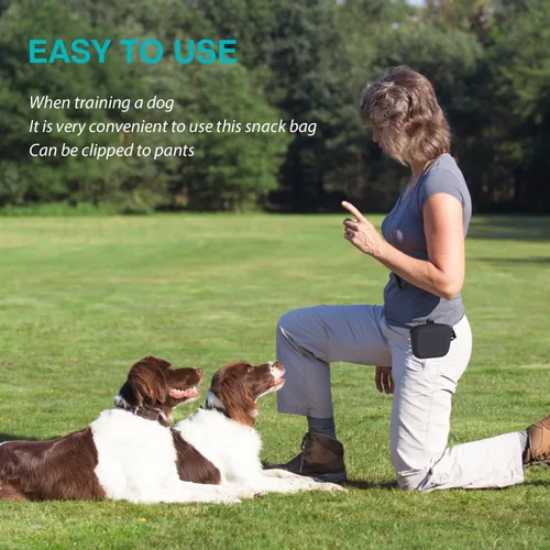Vista 2 de Bolsa de entrenamiento para perros con clip, bolsa portátil impermeable para cachorros y clicker de entrenamiento, S