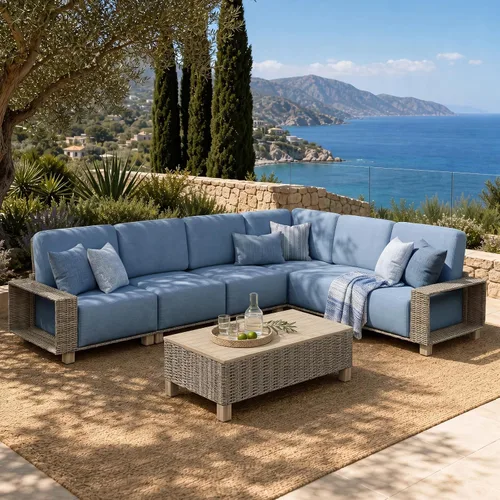 Vista 26 de Aoxun Juego de muebles de patio con cojines de 10 pulgadas de grosor