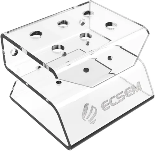 Vista 3 de ECSEM - Soporte de acrílico transparente para dardos, soporta 6 dardos de acero y punta suave