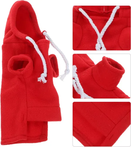 Vista 4 de Ipetboom Sudadera con capucha de animales pequeños - Ropa de conejillo de indias de forro polar, 9.8x4.3 in, verde S