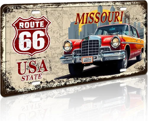 Vista 11 de Texas Route 66 - Letrero decorativo para placa de matrícula vintage de Estados Unidos, 12 x 6 pulgadas