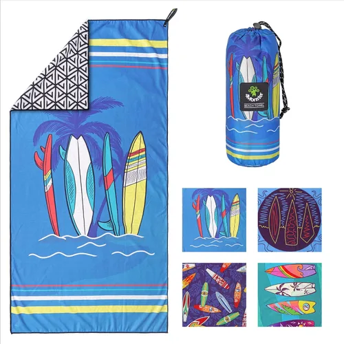 Vista 18 de 4Monster Toalla de playa de microfibra de secado rápido, toalla de viaje ligera súper absorbente para nadadores, toalla de camping sin arena 14