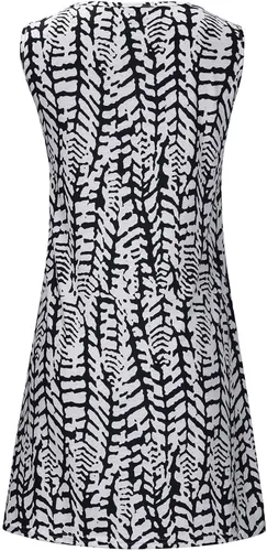 Vista 4 de Zkuisw Fashion 2024 Women Casual Sexy Round Neck Printing Dresses Summer Pullover Dress Sleeveless Retro Seal Mini Dress