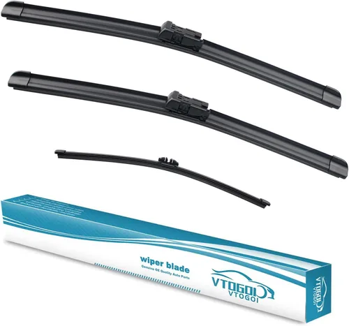 Vista 13 de VTOGOI® Juego de limpiaparabrisas de repuesto para Toyota FJ Cruiser 2007-2014, juego de limpiaparabrisas delanteros y traseros de calidad original