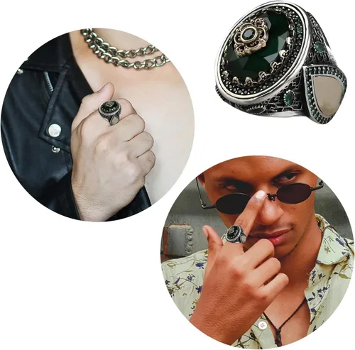 Vista 3 de Alianzas de compromiso de boda para mujer, anillo de aleación para hombre, regalo de cumpleaños de Navidad