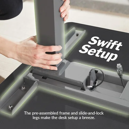 Vista 6 de Vari ComfortEdge - Escritorio de pie ajustable de 40 x 26 pulgadas, pequeño escritorio eléctrico de pie VariDesk para apartamento, dormitorio u